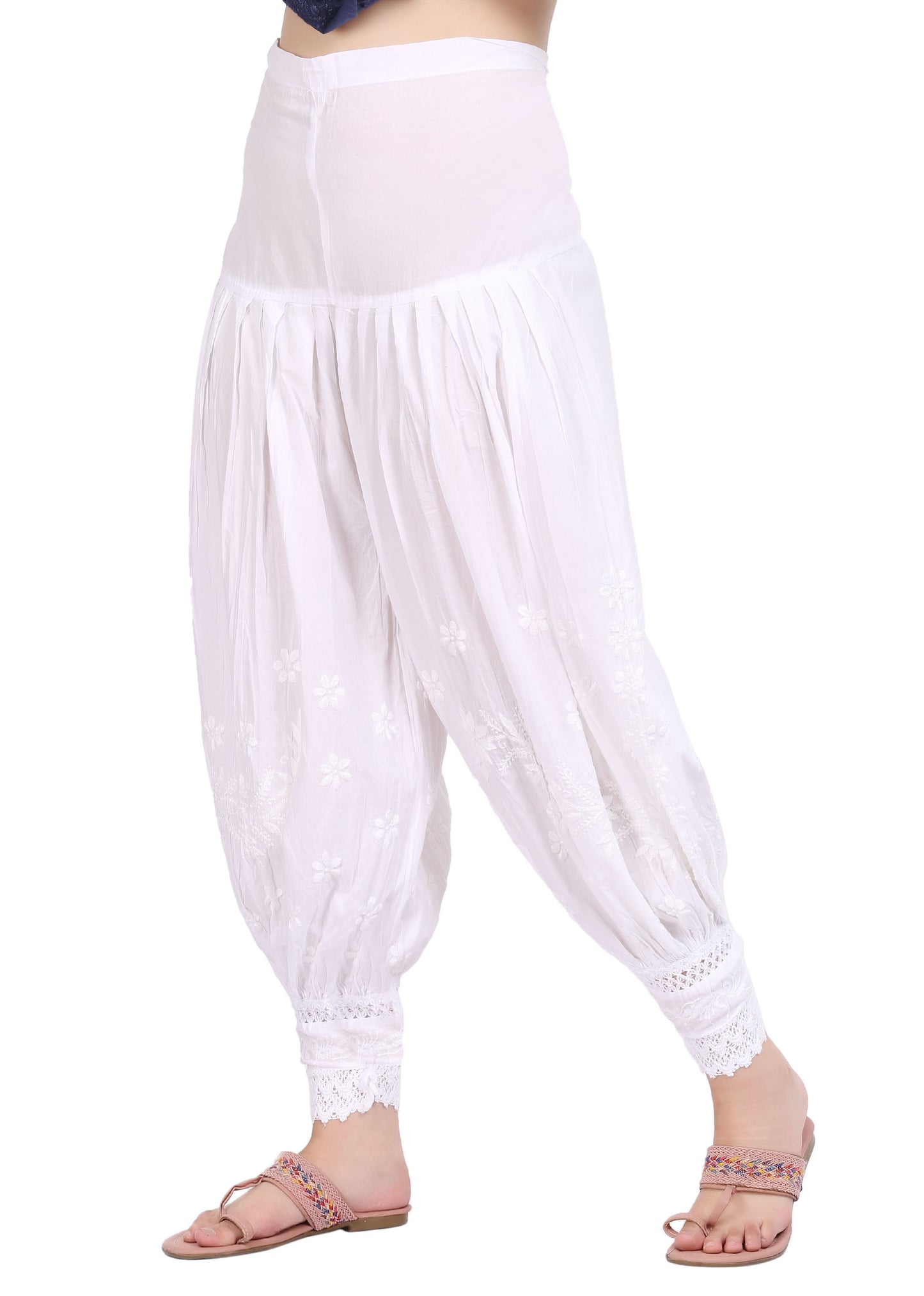 Afghani Chikankari Mulmul Dhoti Shalwar