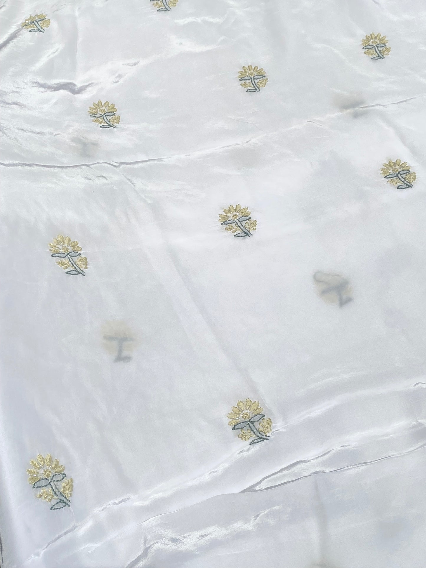 Meher Noor Crepe Chikankari Zardozi Unstiched Kurta Dupatta Set