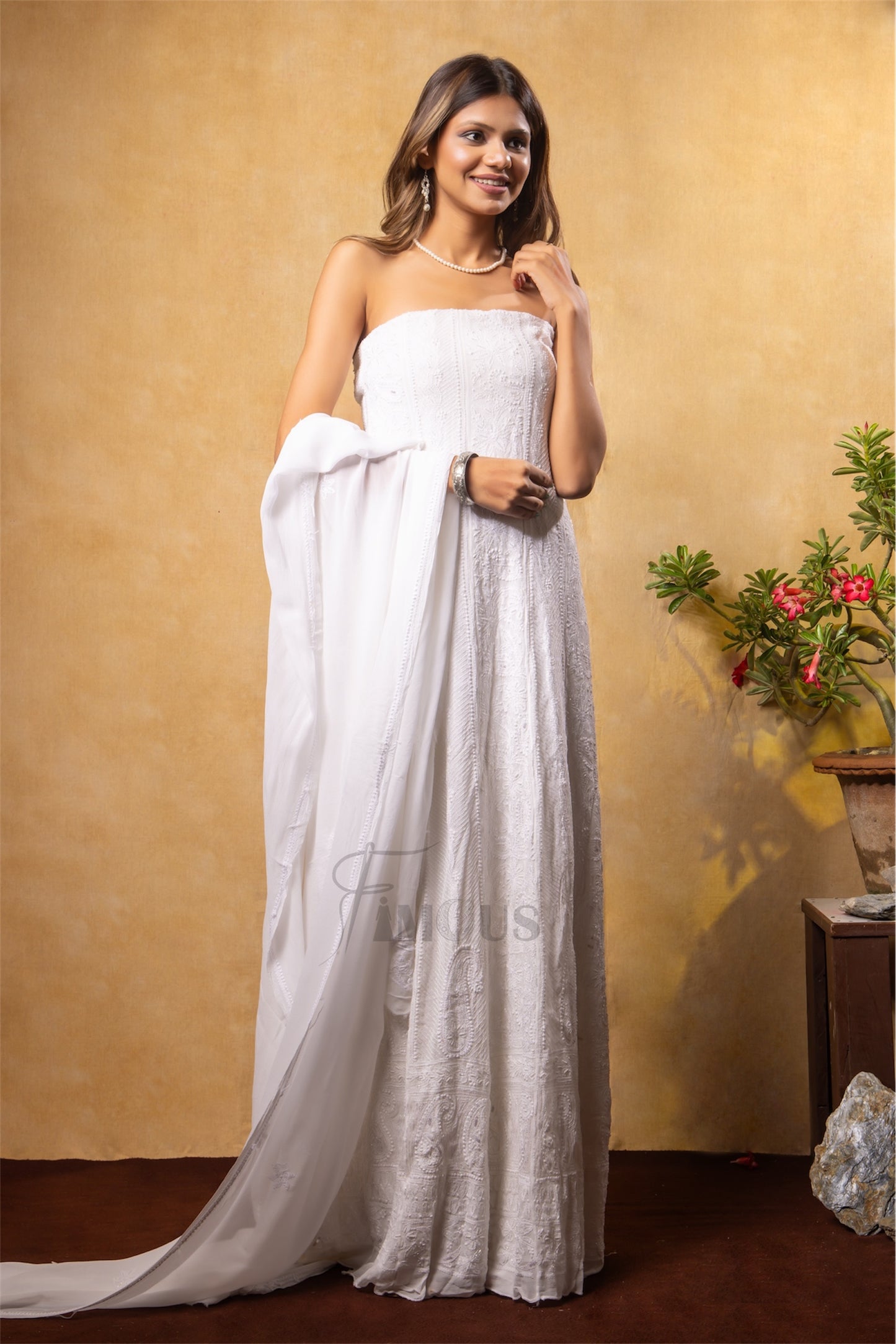 The Zara Premium Anarkali: A magnificent Chikankari and Zardozi set.