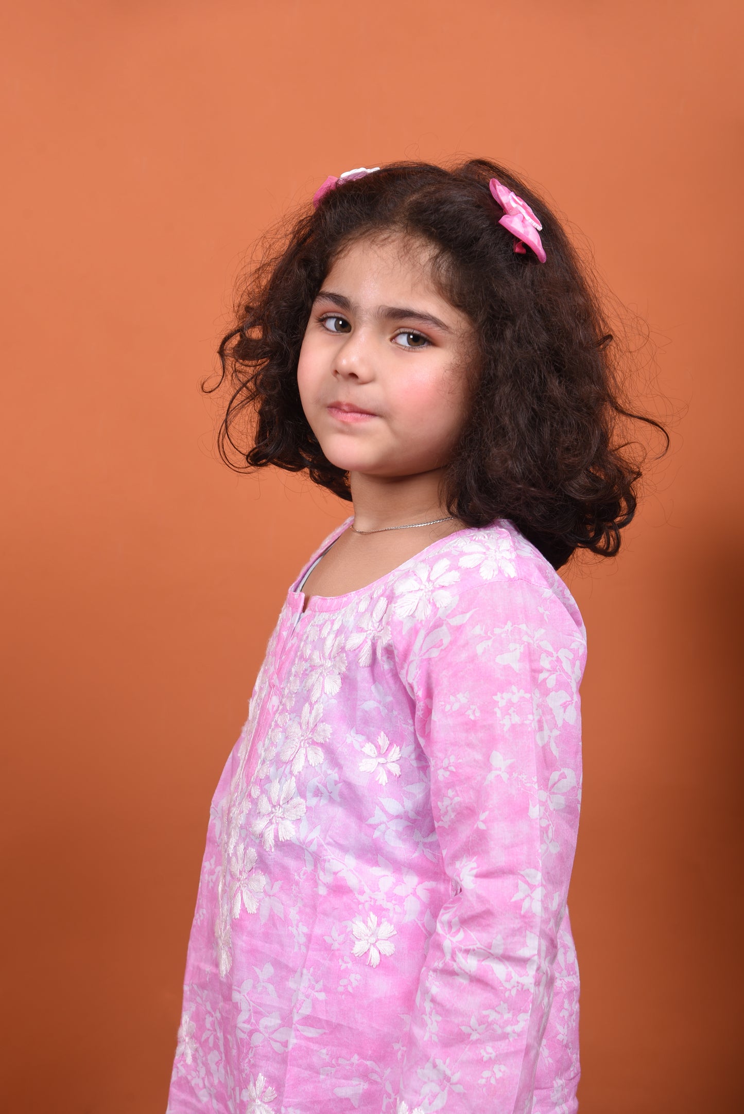 Little Angel's Dream: Pink Mulmul Chikankari Kids Dress
