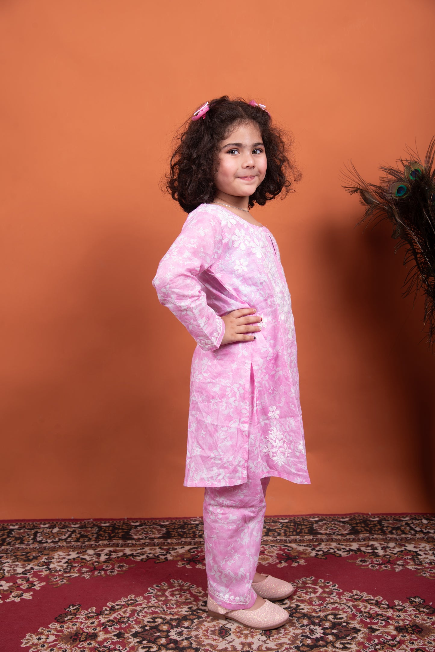 Little Angel's Dream: Pink Mulmul Chikankari Kids Dress