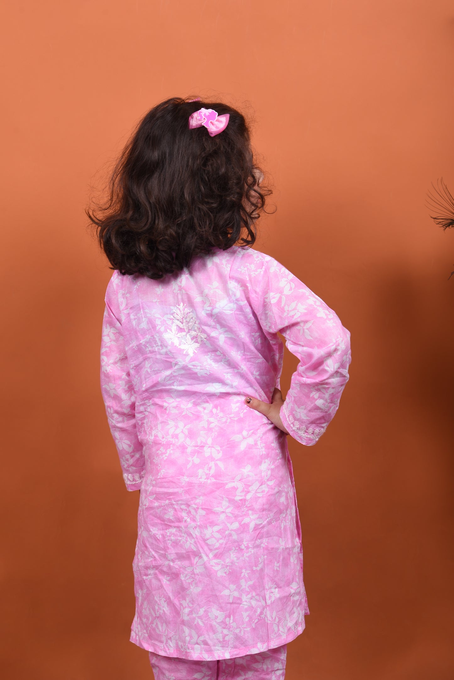 Little Angel's Dream: Pink Mulmul Chikankari Kids Dress