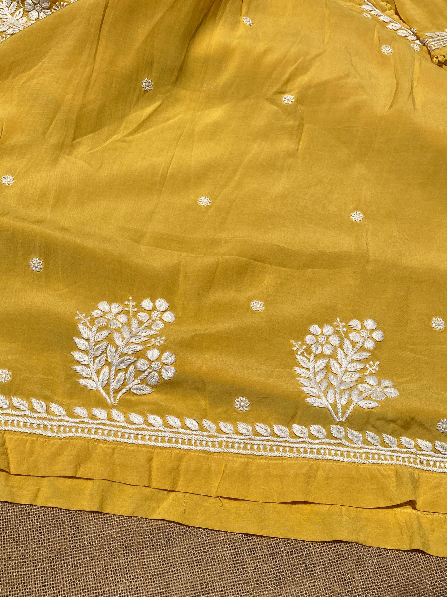 Jahanara Muslin Chikankari Gown Angarkha Style