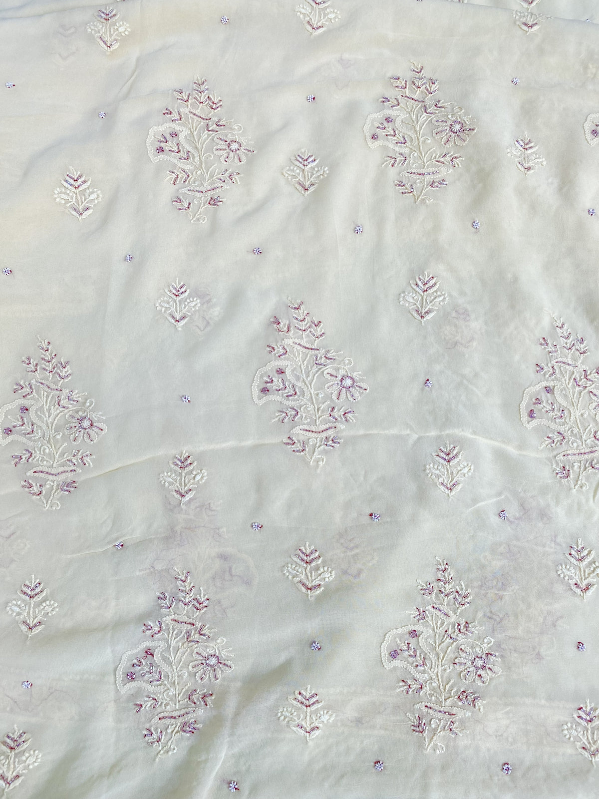 Sehr Viscose Unstitched Chikankari Kurta Dupatta Set