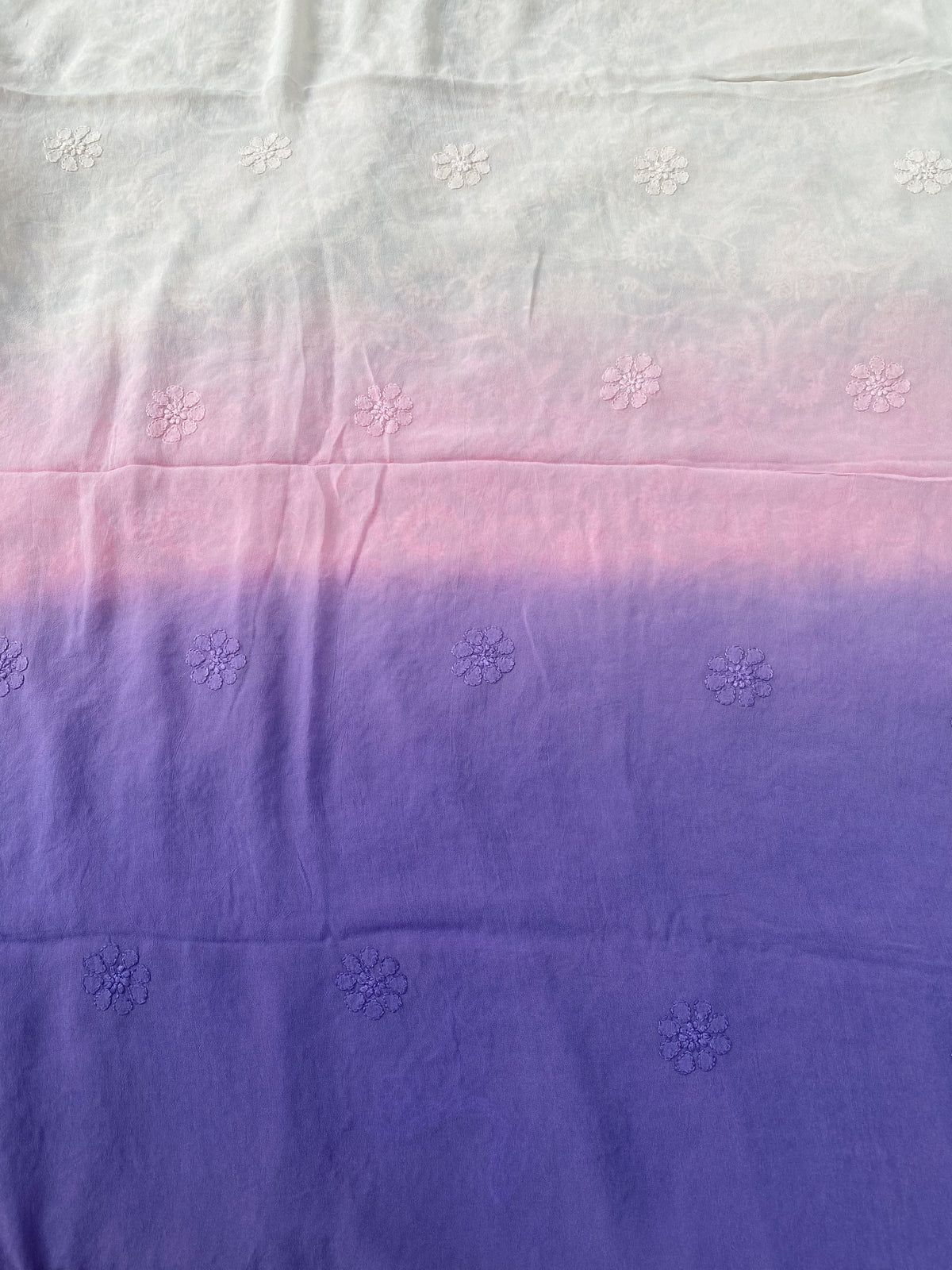 Noor-e-Zeenat – Viscose Unstitched Tri Color Chikankari Elegance