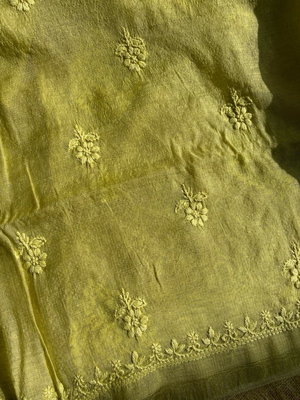 Dhani Chikankari Chanderi Unstiched Dress