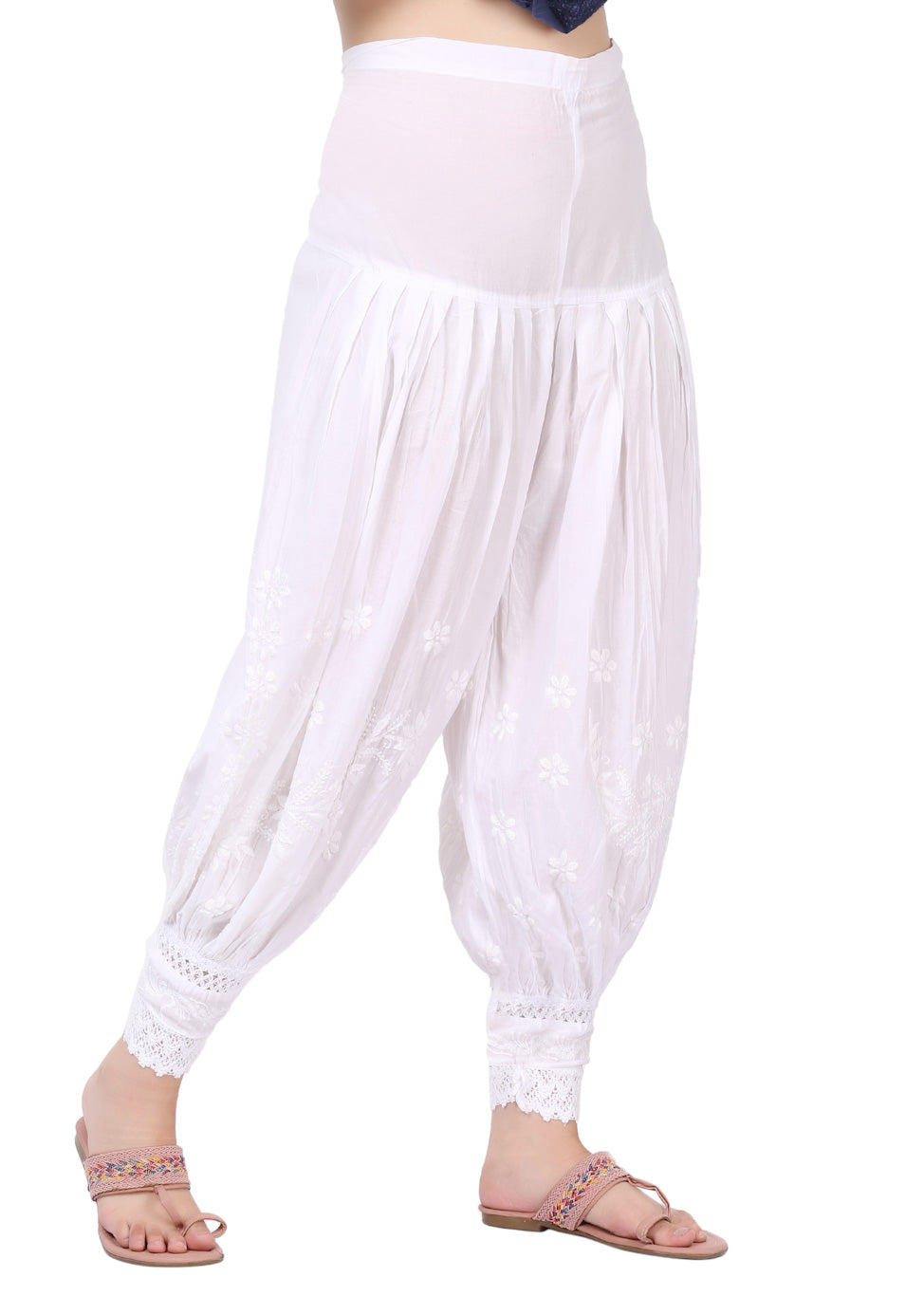 Afghani Chikankari Mulmul Dhoti Shalwar