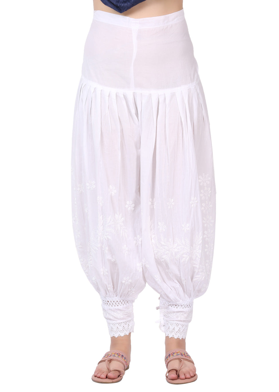 Afghani Chikankari Mulmul Dhoti Shalwar