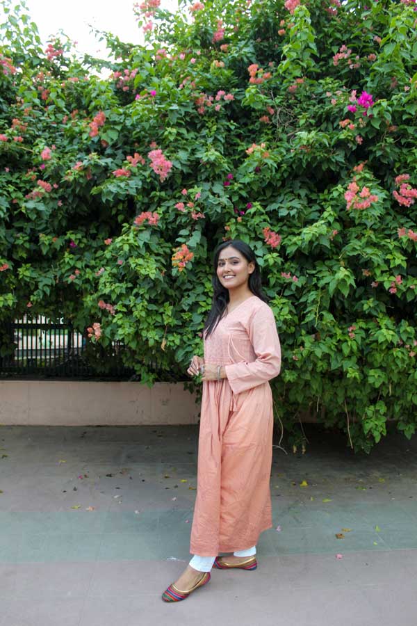 Zainab Chikankari Angarkha Style Kurta