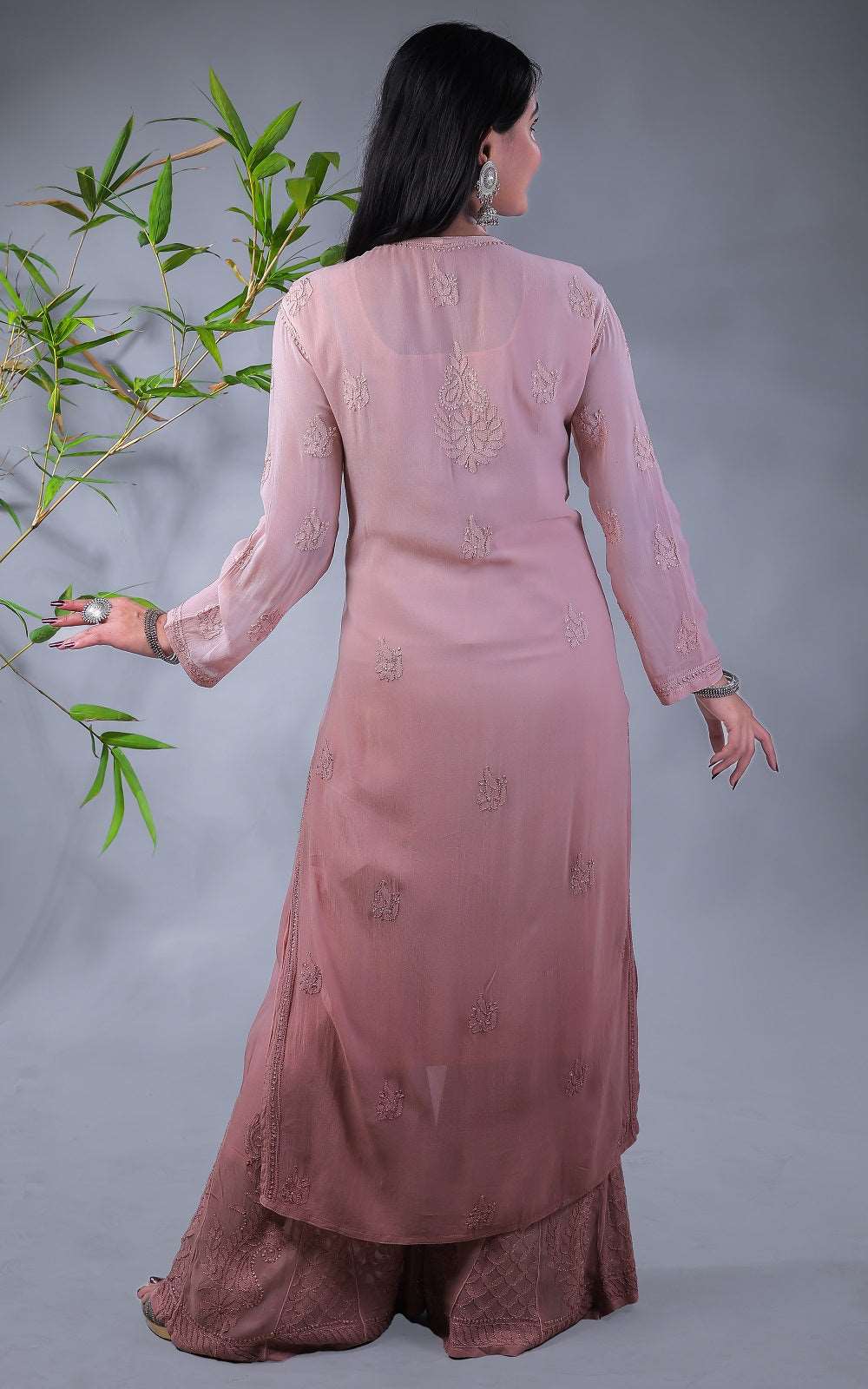 Zohra Chikankari Viscose Georgette Kurti Sharara Set