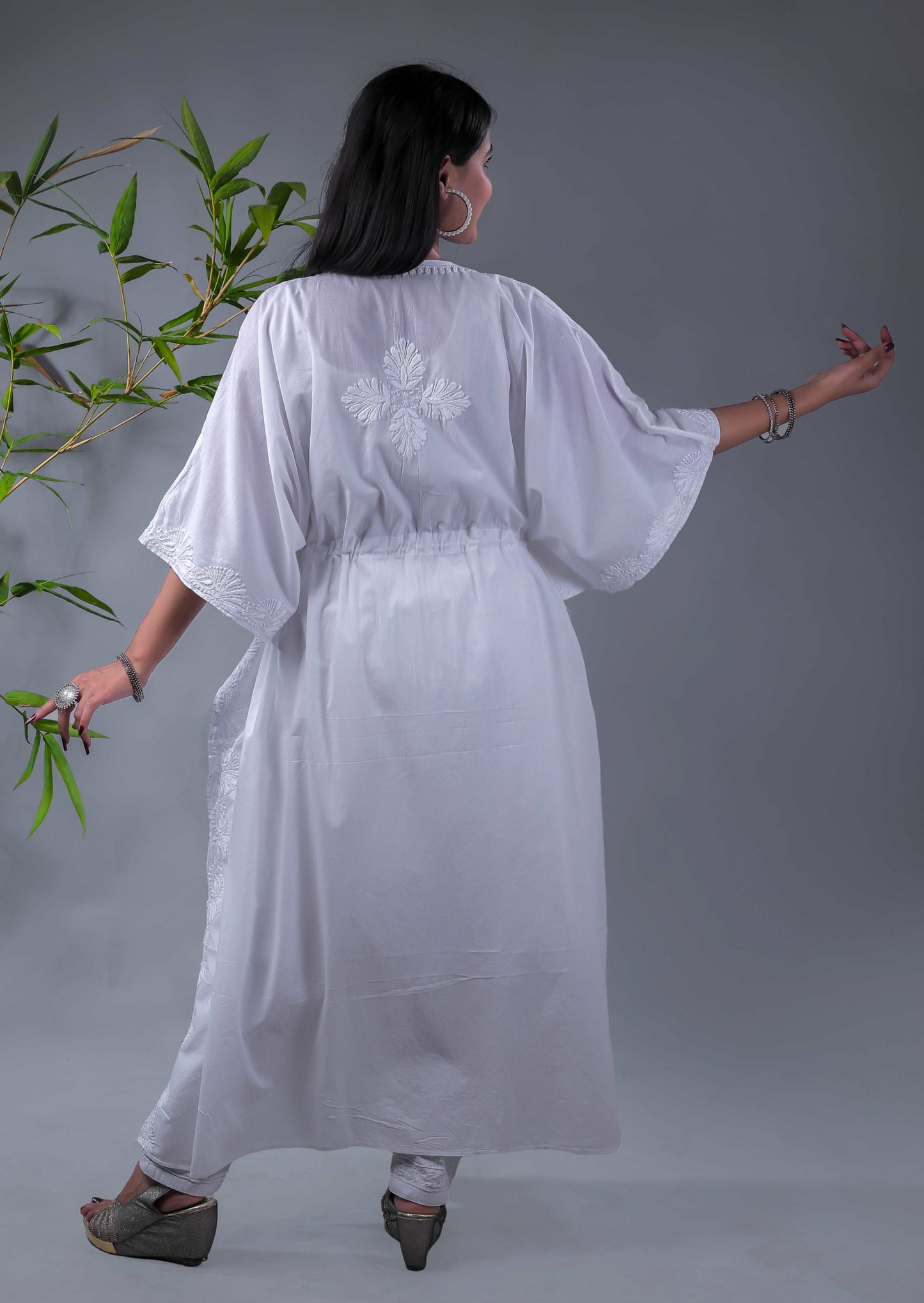 Nooh soft mulmul chikankari kaftan