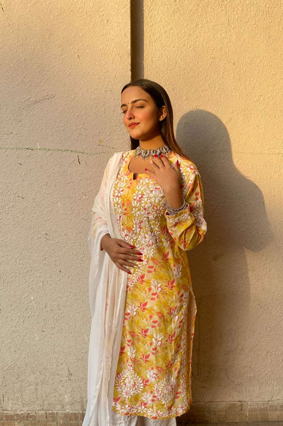 Sukoon Lucknowi Chikankari Modal Long Kurtis