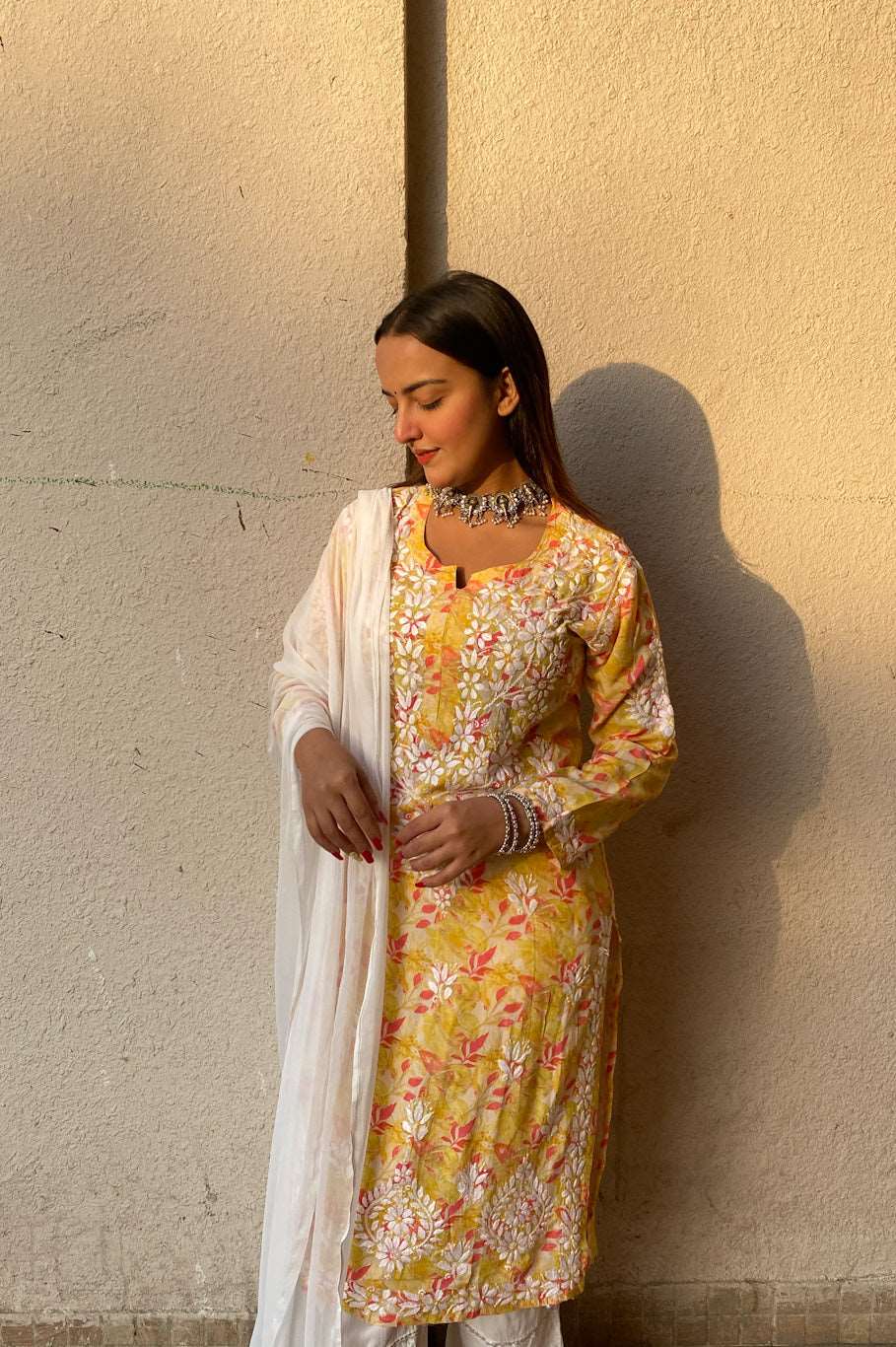Sukoon Lucknowi Chikankari Modal Long Kurtis
