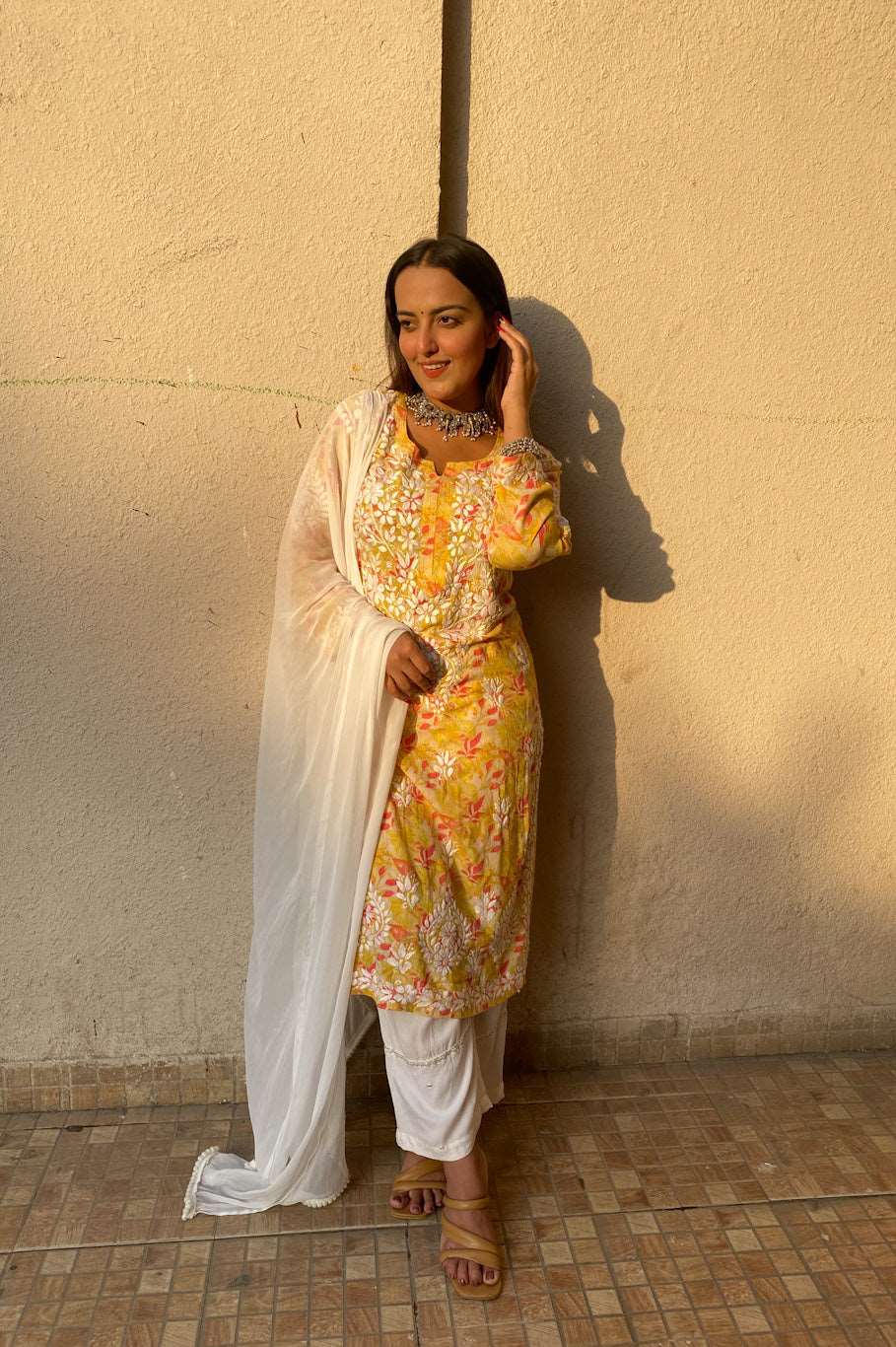 Sukoon Lucknowi Chikankari Modal Long Kurtis