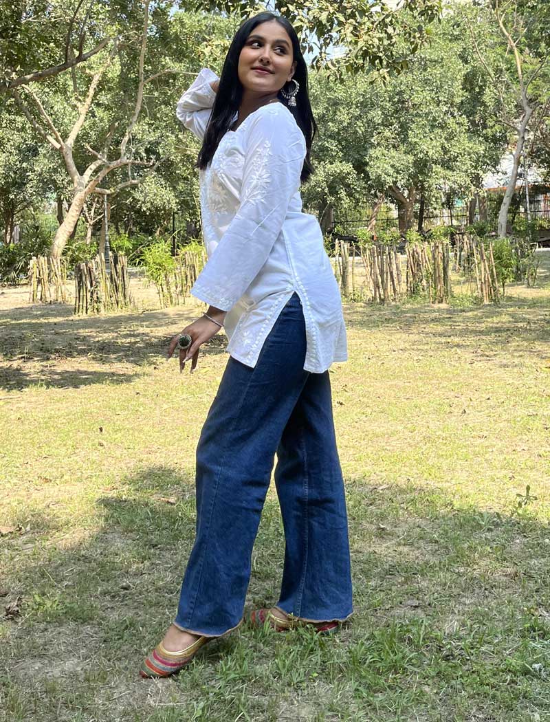 Sahiba Chikankari Mul Cotton Kurti