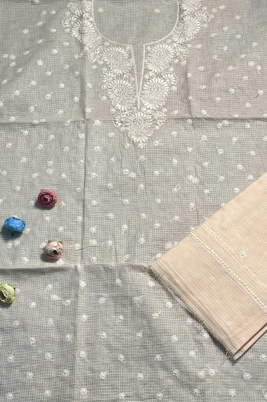 lucknowi chikankari unstiched suit in kota