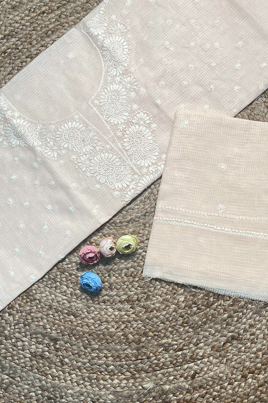 lucknowi chikankari unstiched suit in kota