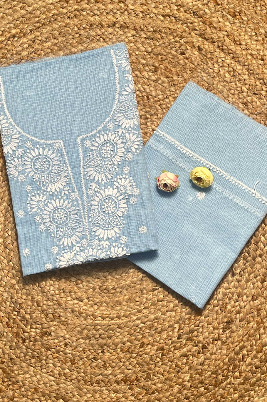 lucknowi chikankari unstiched suit in kota
