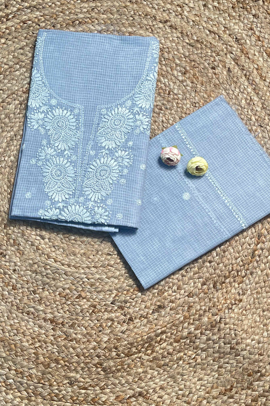 lucknowi chikankari unstiched suit in kota