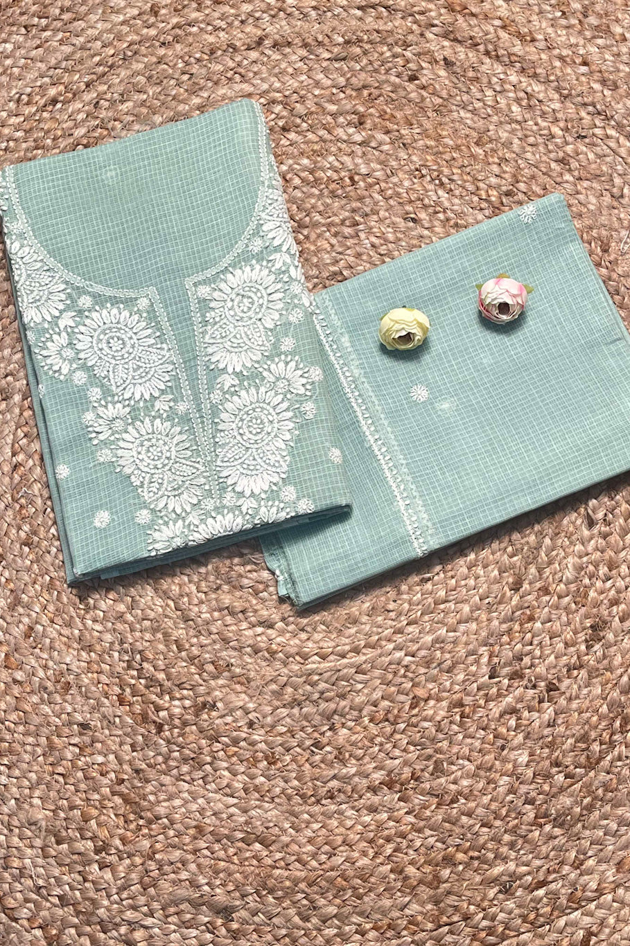 lucknowi chikankari unstiched suit in kota