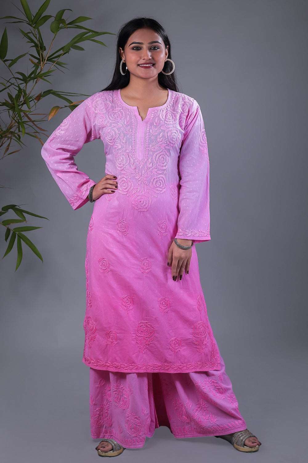 Uzma Chikankari Kurti Gharara set