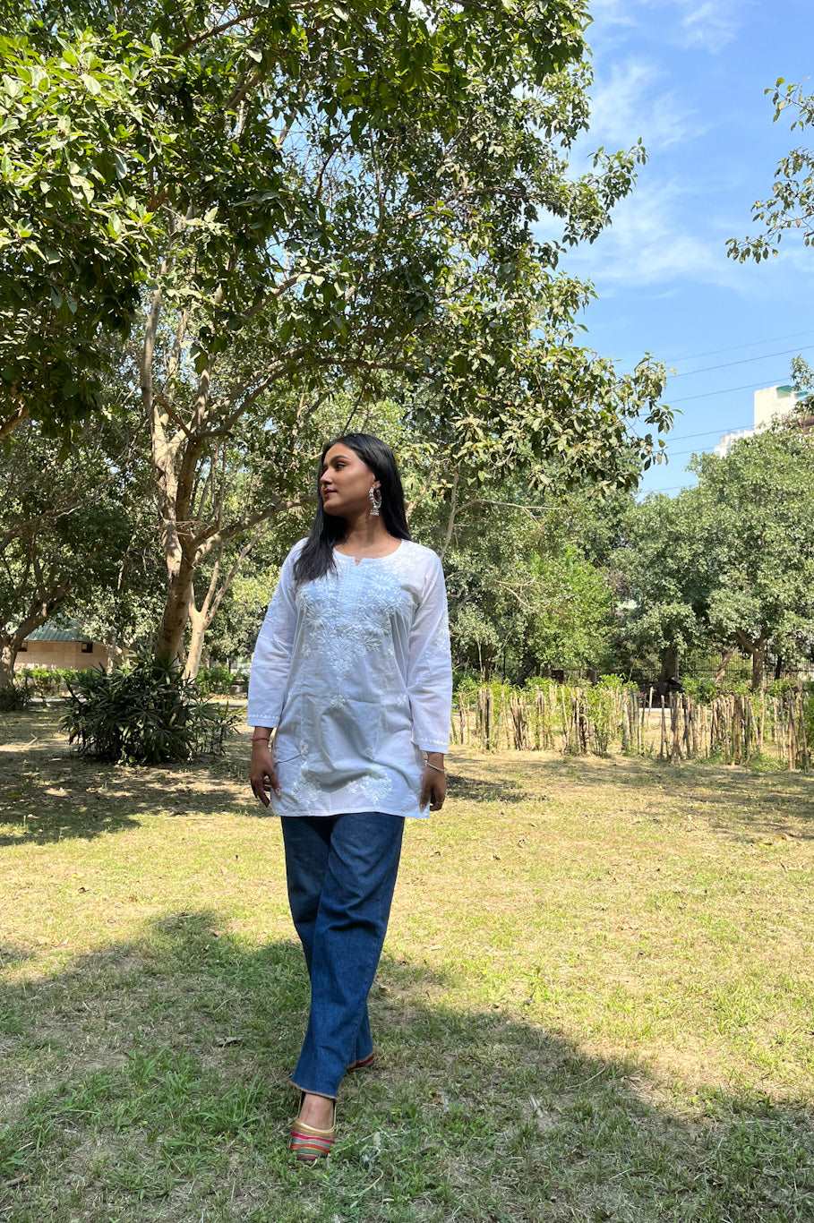 Sahiba Chikankari Mul Cotton Kurti