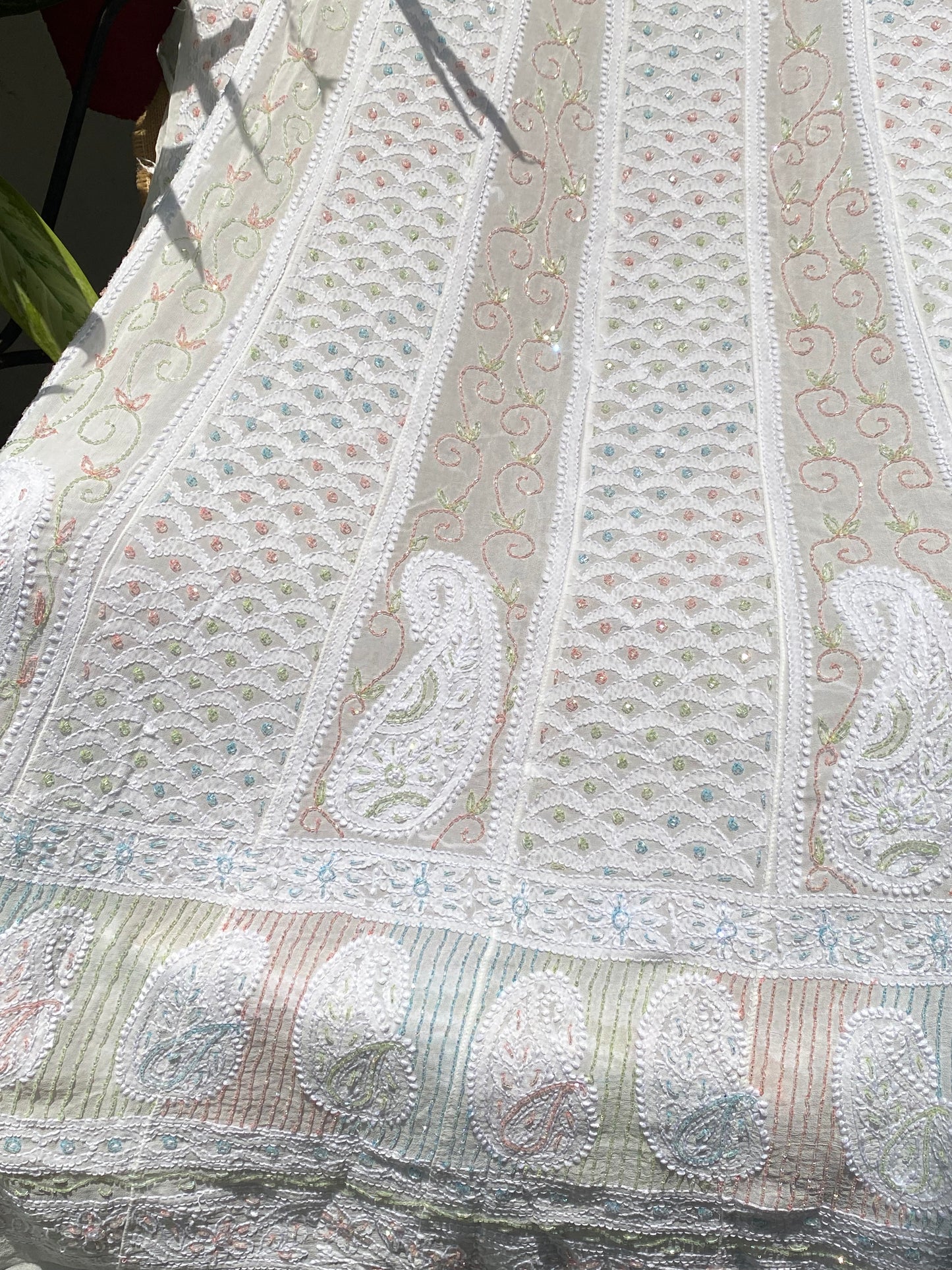 Noor e Mehfil - Viscose Georgette Chikankari Anarkali And Dupatta Set - Famous Chikankari