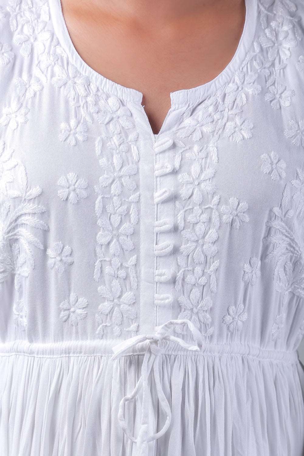 Zara Chikankari Soft Modal Premium Gown