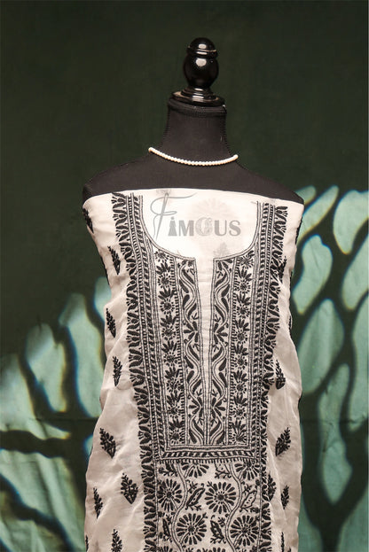 Jashn e Bahara | Black Chikankari Embroidered Organza Set