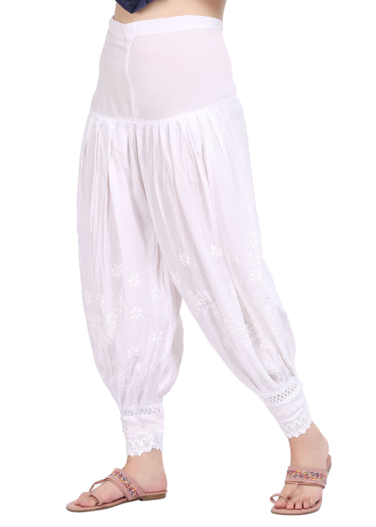 Afghani Chikankari Mulmul Dhoti Shalwar