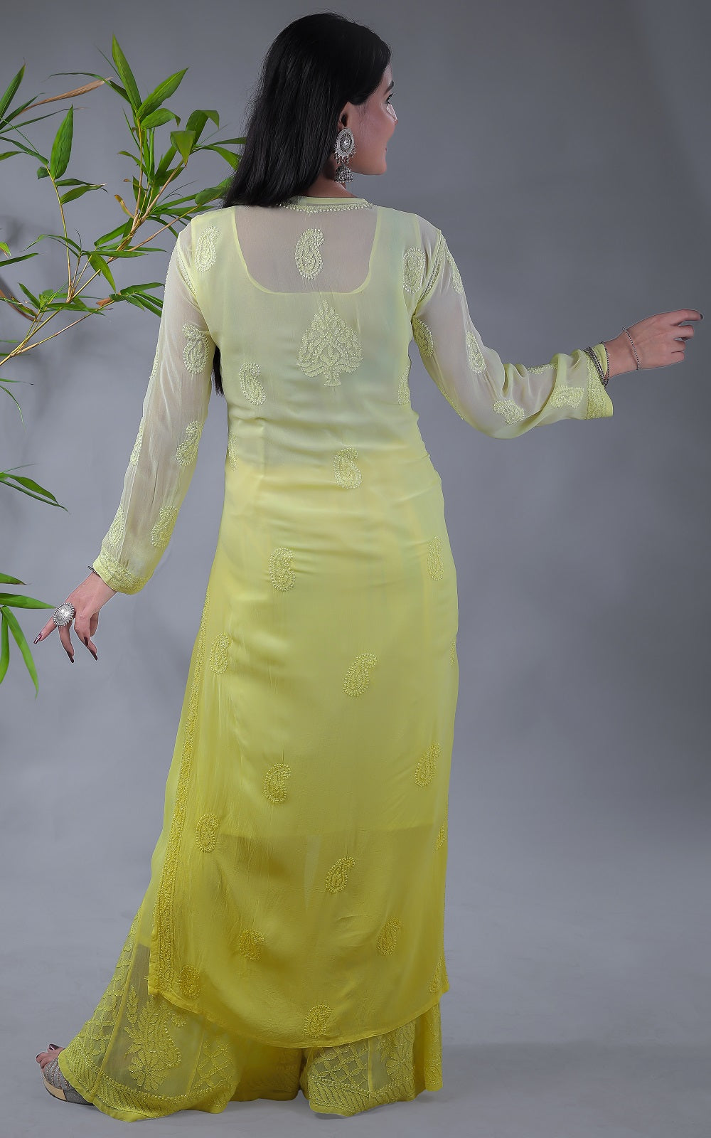 Zohra Chikankari Viscose Georgette Kurti Sharara Set