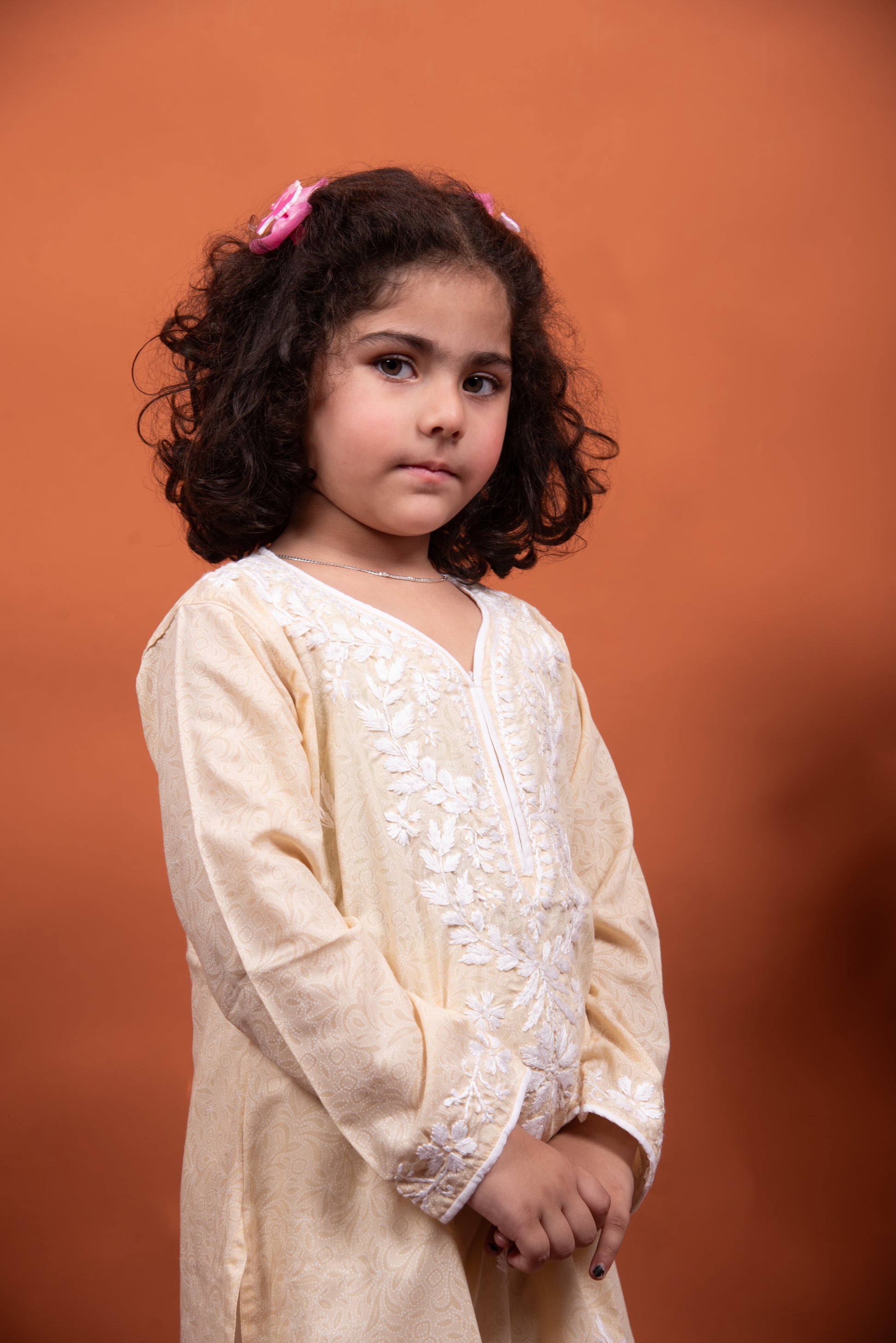 chikankari kids wear dress
