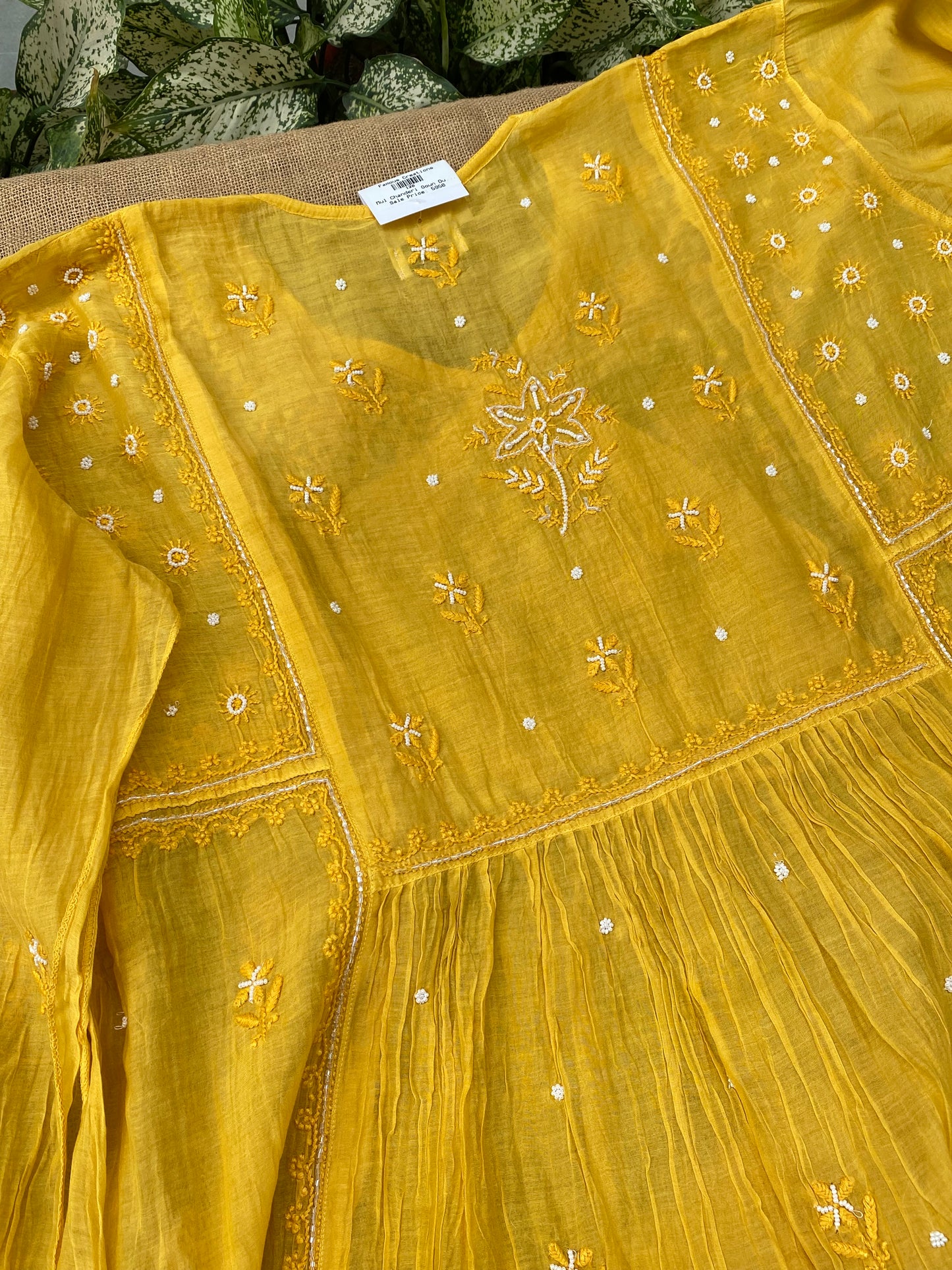Mahnoor (ماہ نور) Chikankari Semi-Stitched Angarkha With Dupatta - Famous Chikankari