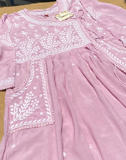 Jahanara Muslin Chikankari Gown Angarkha Style - Famous Chikankari
