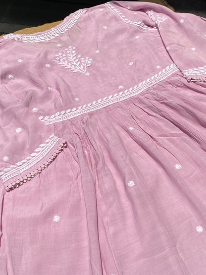 Jahanara Muslin Chikankari Gown Angarkha Style - Famous Chikankari