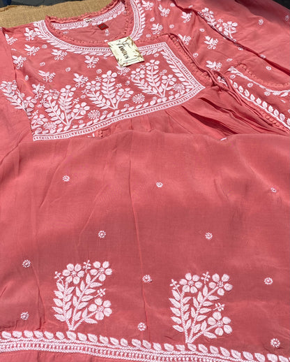 Jahanara Muslin Chikankari Gown Angarkha Style - Famous Chikankari