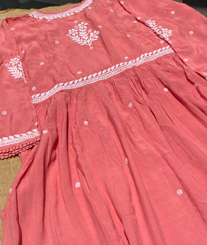 Jahanara Muslin Chikankari Gown Angarkha Style - Famous Chikankari