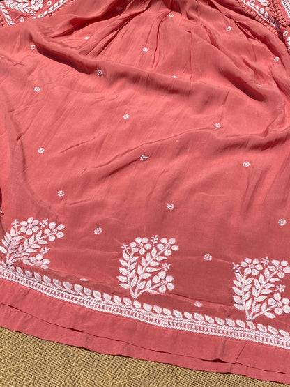 Jahanara Muslin Chikankari Gown Angarkha Style - Famous Chikankari