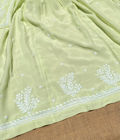 Jahanara Muslin Chikankari Gown Angarkha Style - Famous Chikankari