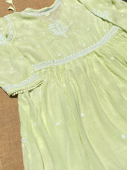 Jahanara Muslin Chikankari Gown Angarkha Style - Famous Chikankari