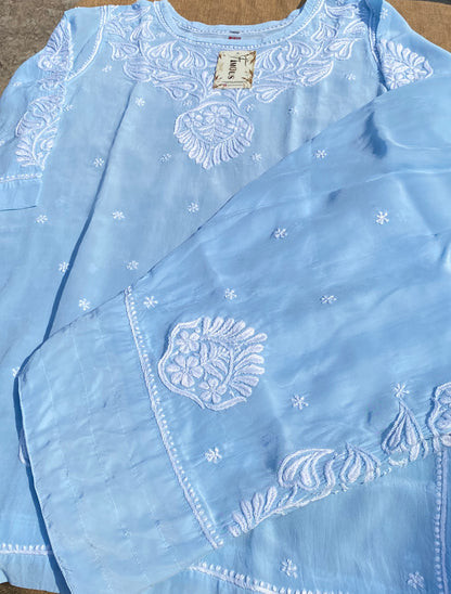 Gulnaar Grace – Chikankari Farshi Co-Ord Set - Famous Chikankari