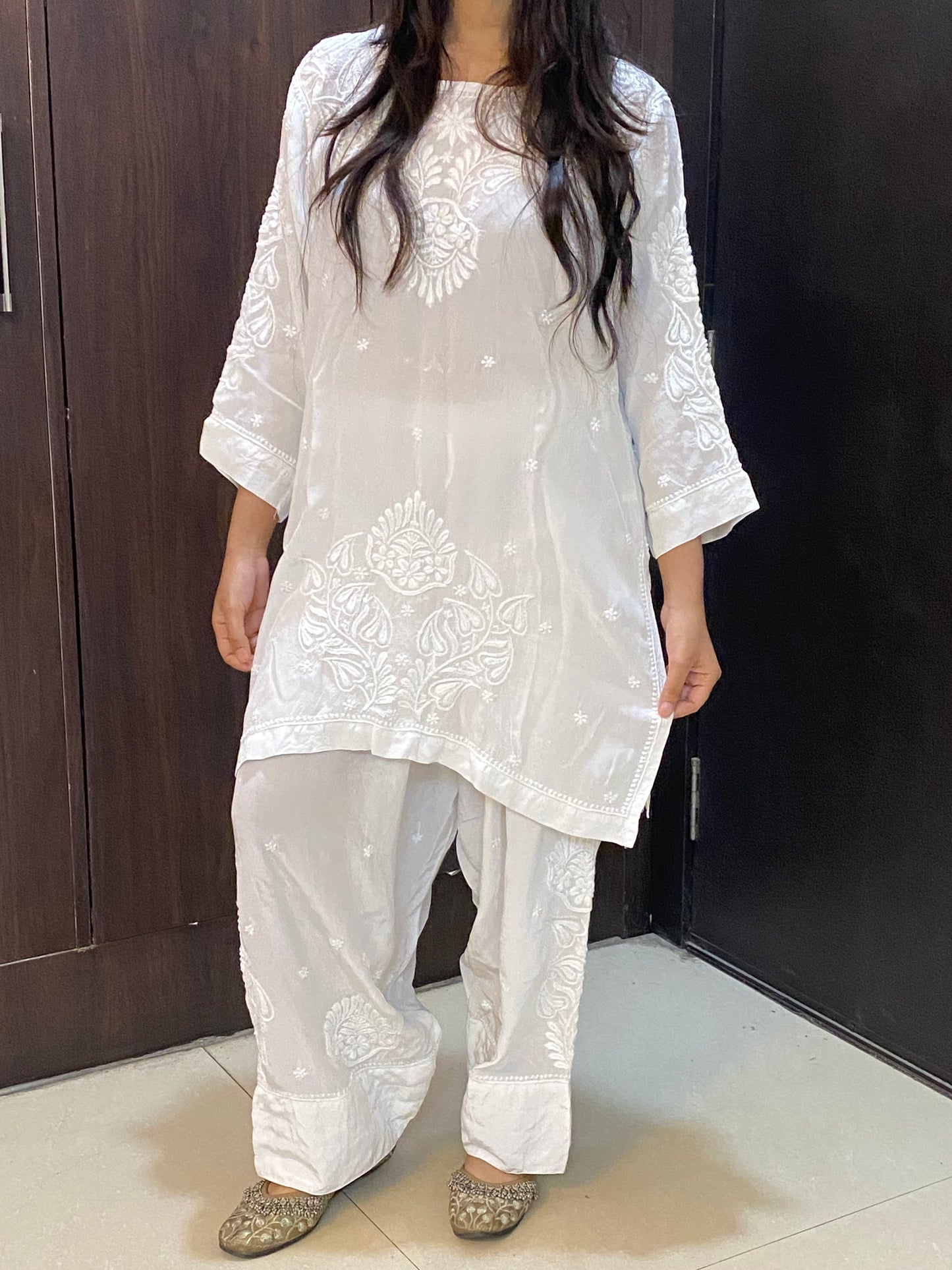 Gulnaar Grace – Chikankari Farshi Co-Ord Set