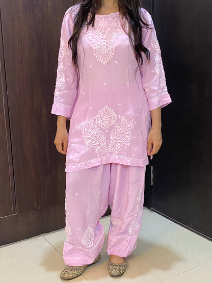 Gulnaar Grace – Chikankari Farshi Co-Ord Set - Famous Chikankari