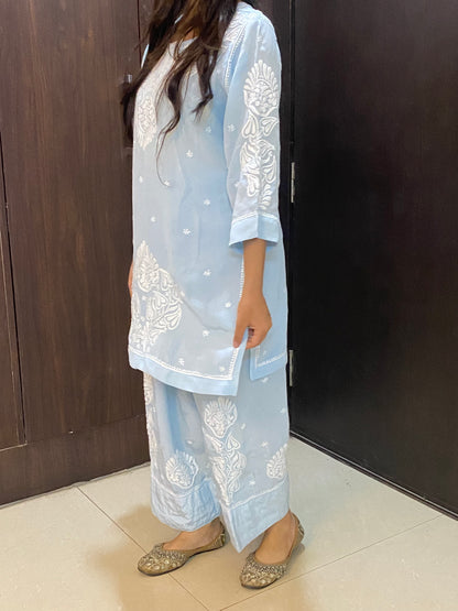Gulnaar Grace – Chikankari Farshi Co-Ord Set - Famous Chikankari