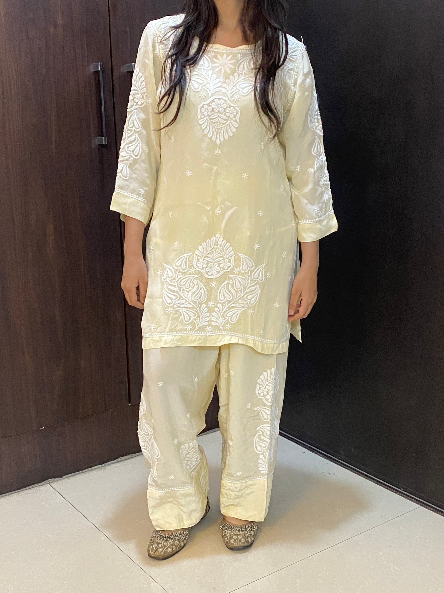 Gulnaar Grace – Chikankari Farshi Co-Ord Set