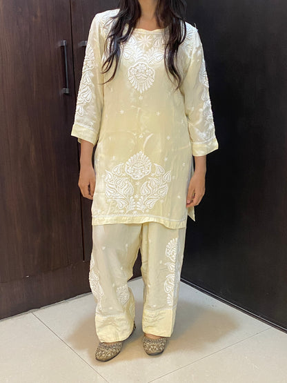 Gulnaar Grace – Chikankari Farshi Co-Ord Set - Famous Chikankari