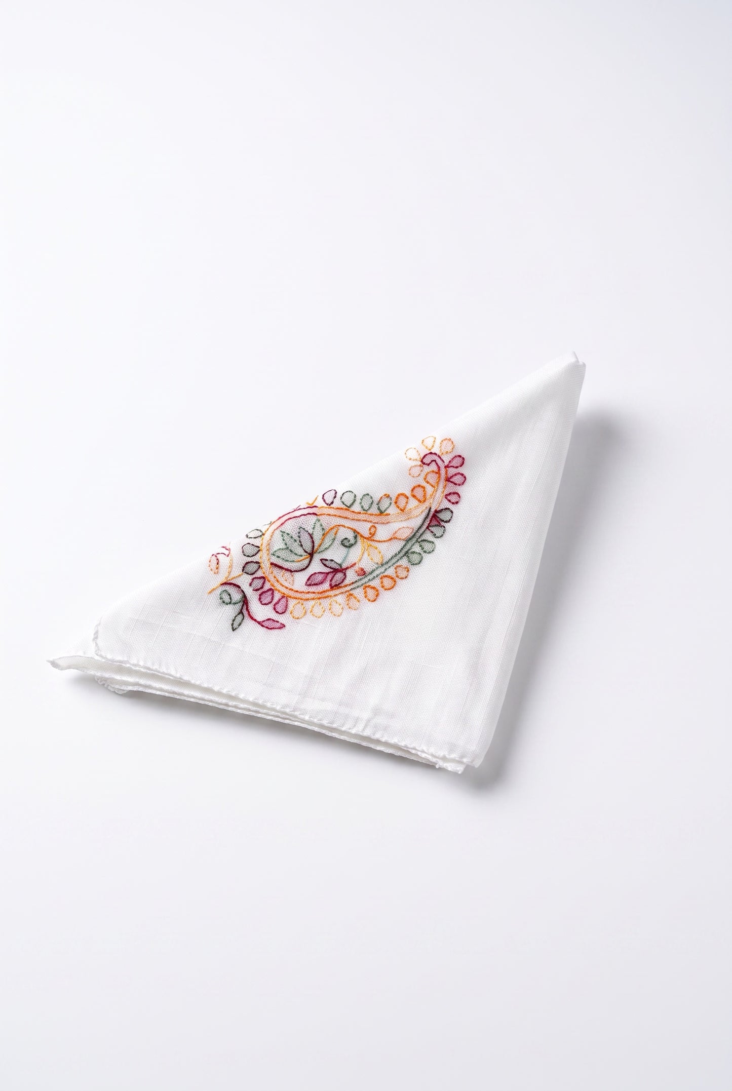 Kairi Nazakat – Handcrafted Chikankari Mul Cotton Napkins | Set of 6
