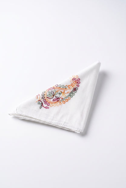 Kairi Nazakat – Handcrafted Chikankari Mul Cotton Napkins | Set of 6