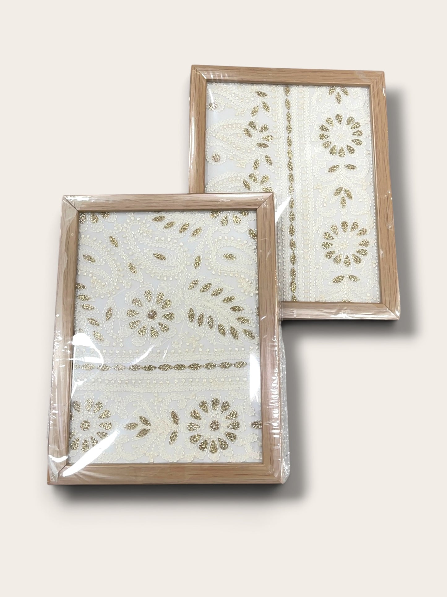 Noor-e-Deewar – Handcrafted Chikankari & Gota Patti Wall Frame