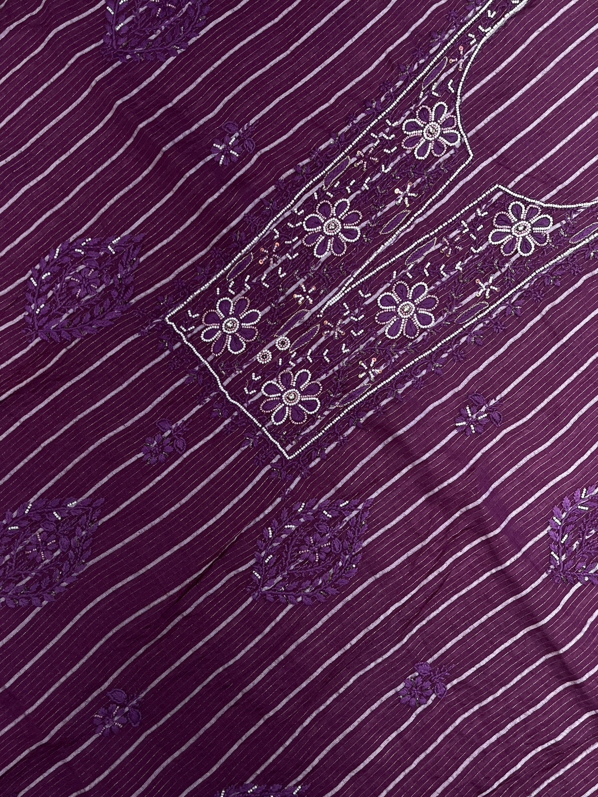 Zunaira Wine Chikankari Unstitched Kurta Dupatta